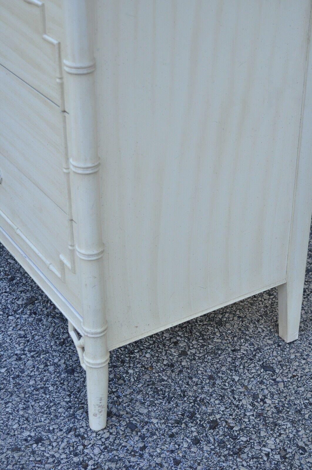 Thomasville Allegro Faux Bamboo Fretwork Highboy Tall Chest Dresser Cabinet 1