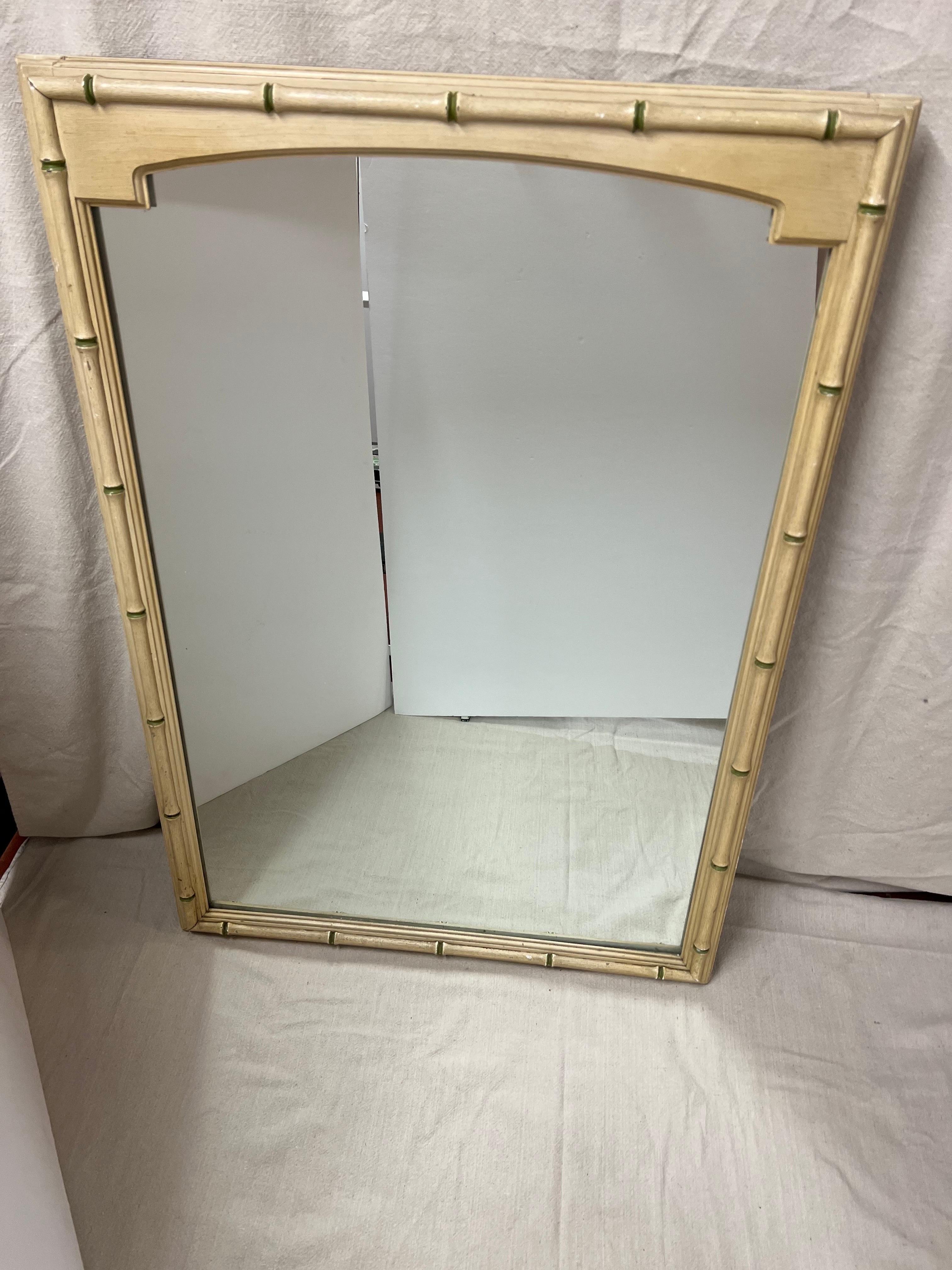 Thomasville Allegro Faux Bamboo Mirror In Good Condition For Sale In Redding, CT