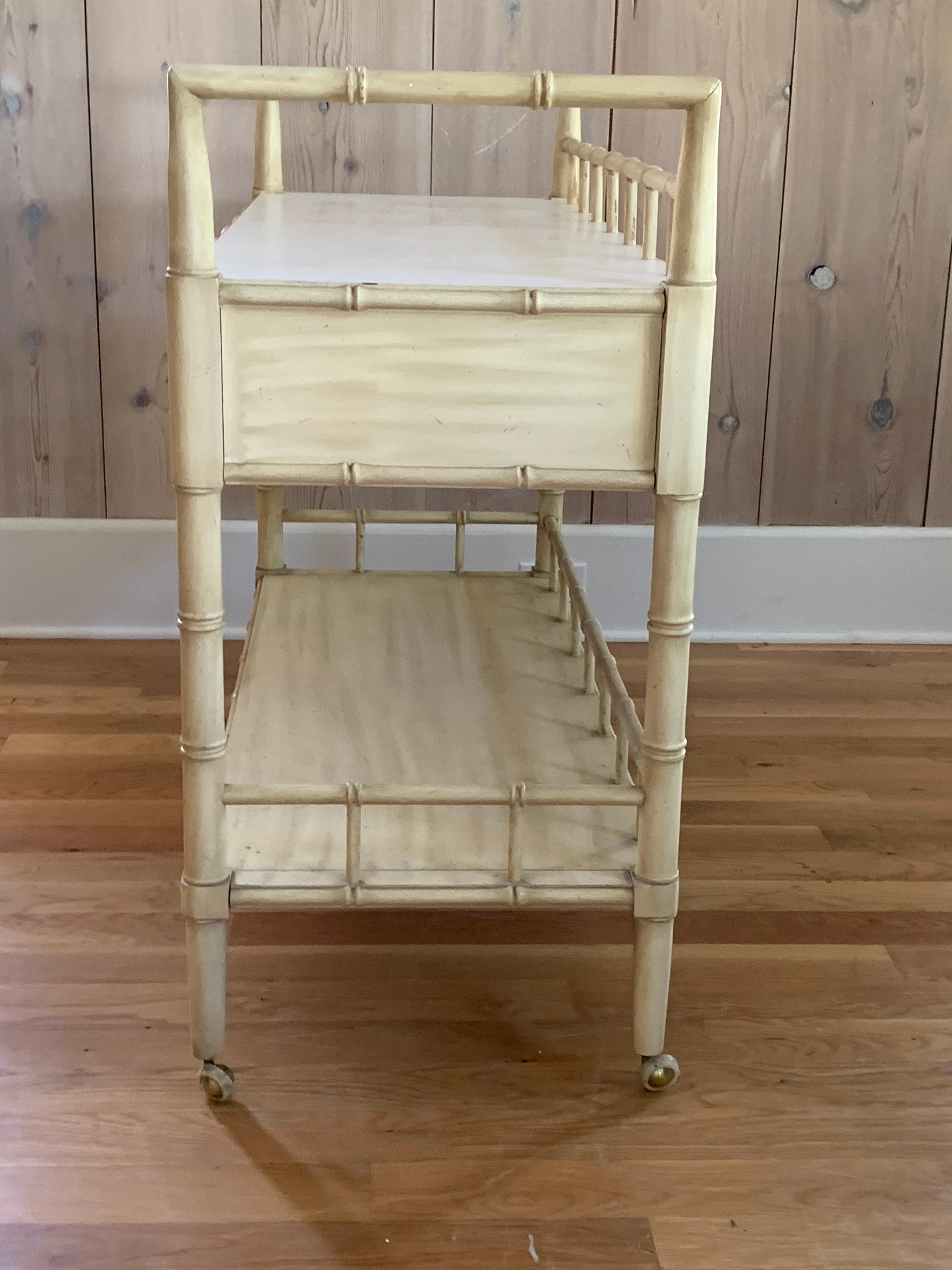 faux bamboo bar cart