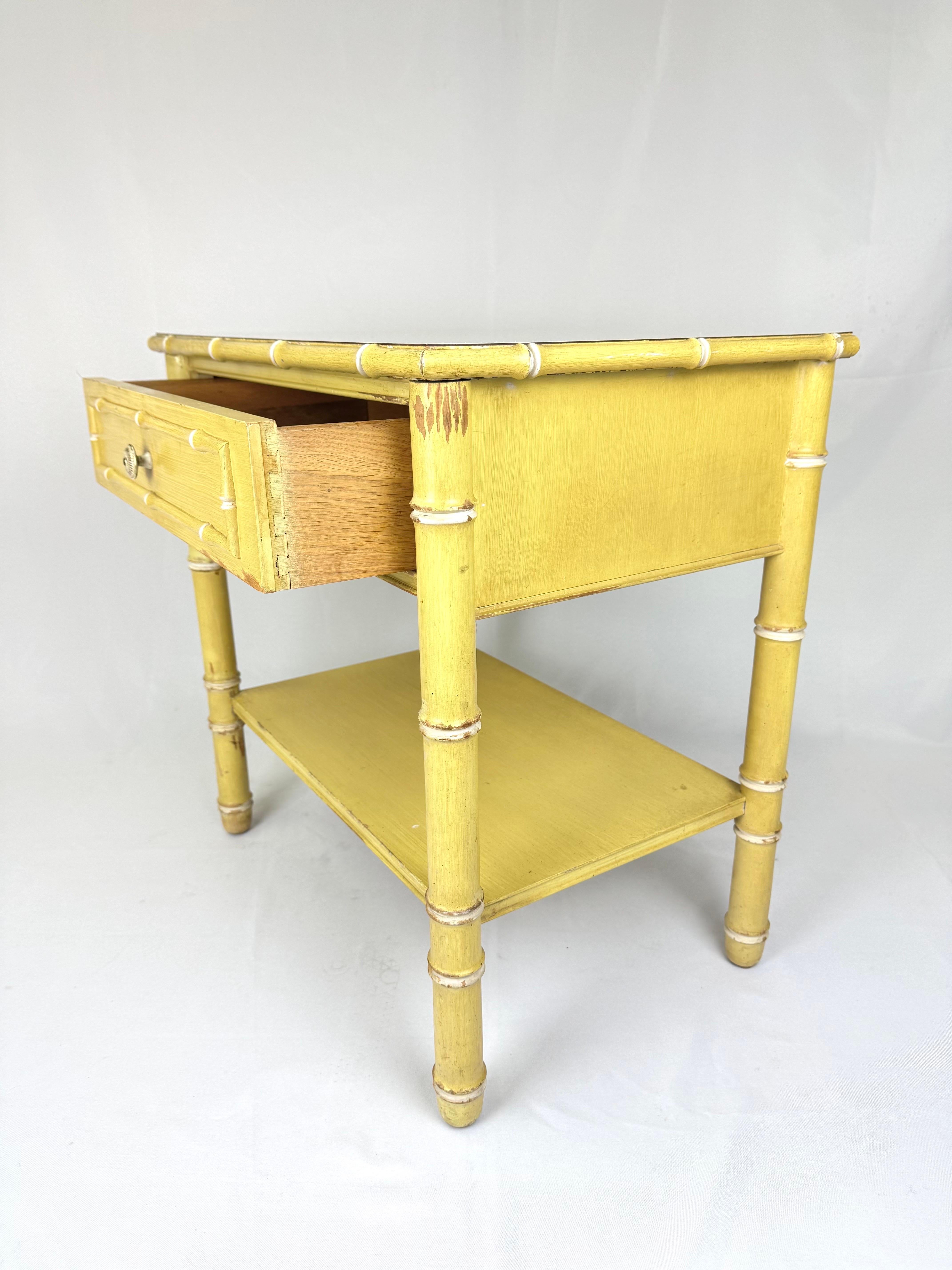 Thomasville Allegro  Table ou table de nuit faux bambou en vente 12