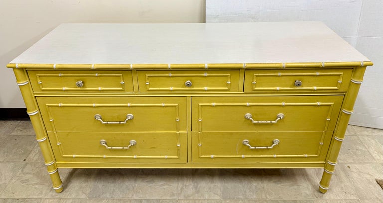 Thomasville Allegro Faux Bamboo Yellow 7 Drawer Dresser Chest at 1stDibs Thomasville Allegro Faux Bamboo Yellow 7 Drawer Dresser Chest at 1stDibs