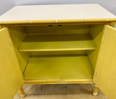 Thomasville Allegro Mid Century Faux Bamboo Two Door Cabinet Chest Nightstand