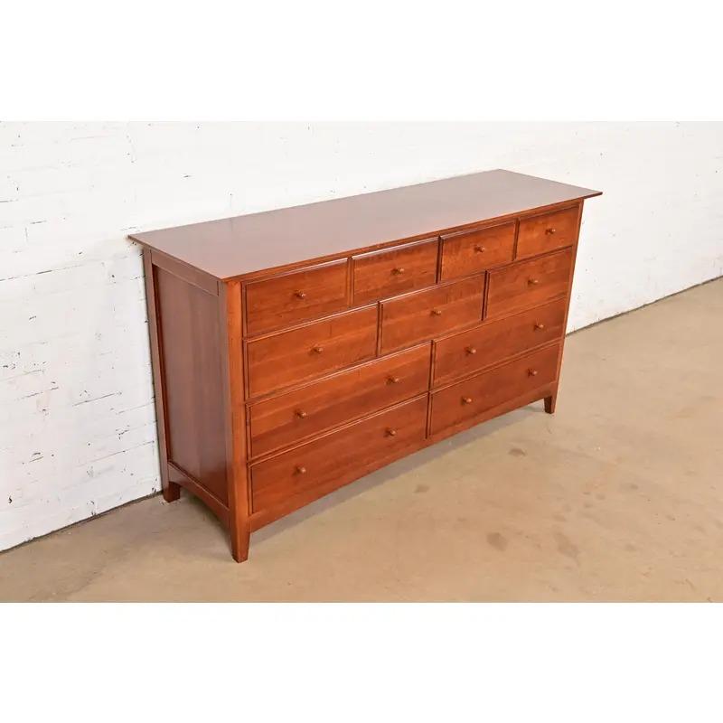 American Thomasville Arts & Crafts Shaker Cherry Wood Dresser or Credenza For Sale