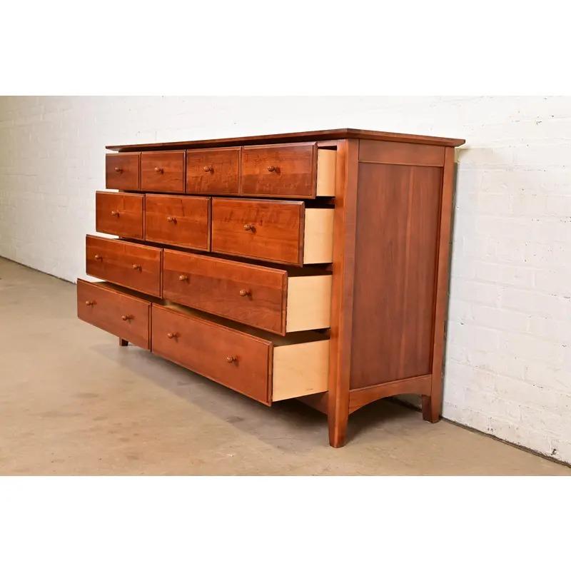 20th Century Thomasville Arts & Crafts Shaker Cherry Wood Dresser or Credenza For Sale