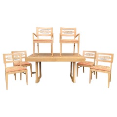 Retro Thomasville Asian Influence Dining Table & 6 Chairs Manner of Frankl / Laszlo