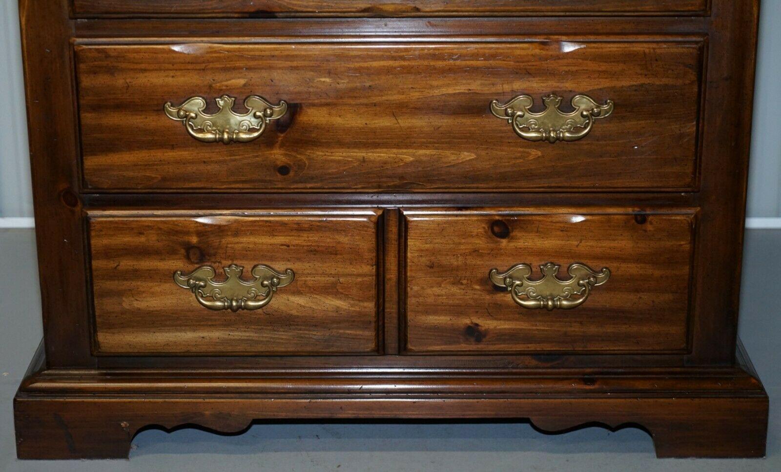 Thomasville Bank Chest of Drawers Solid Hard Wood Haberdashery Style For Sale 1