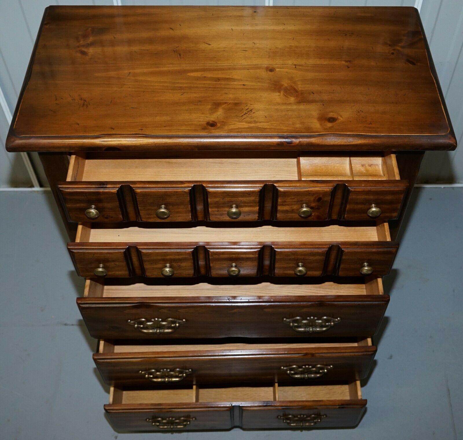 Post-Modern Thomasville Bank Chest of Drawers Solid Hard Wood Haberdashery Style For Sale