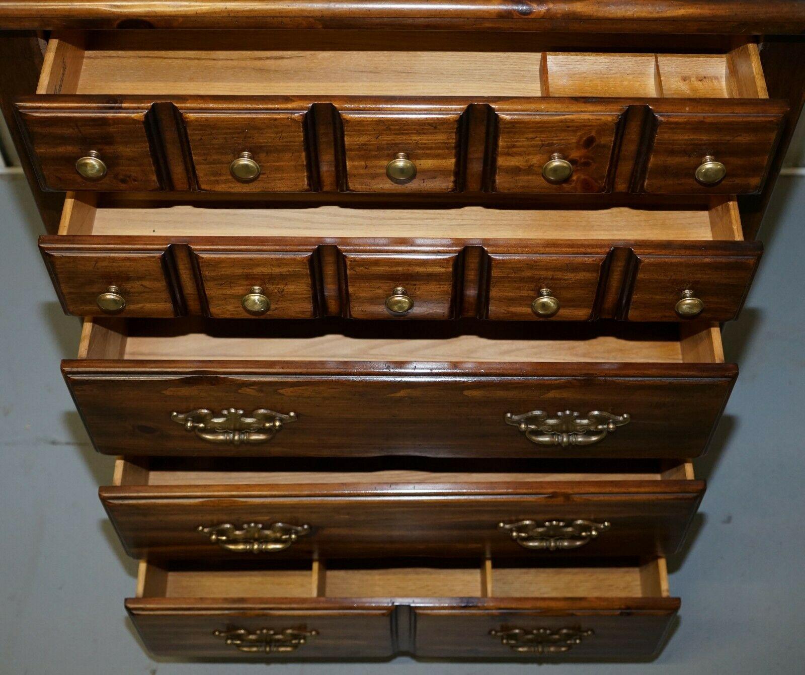 American Thomasville Bank Chest of Drawers Solid Hard Wood Haberdashery Style For Sale