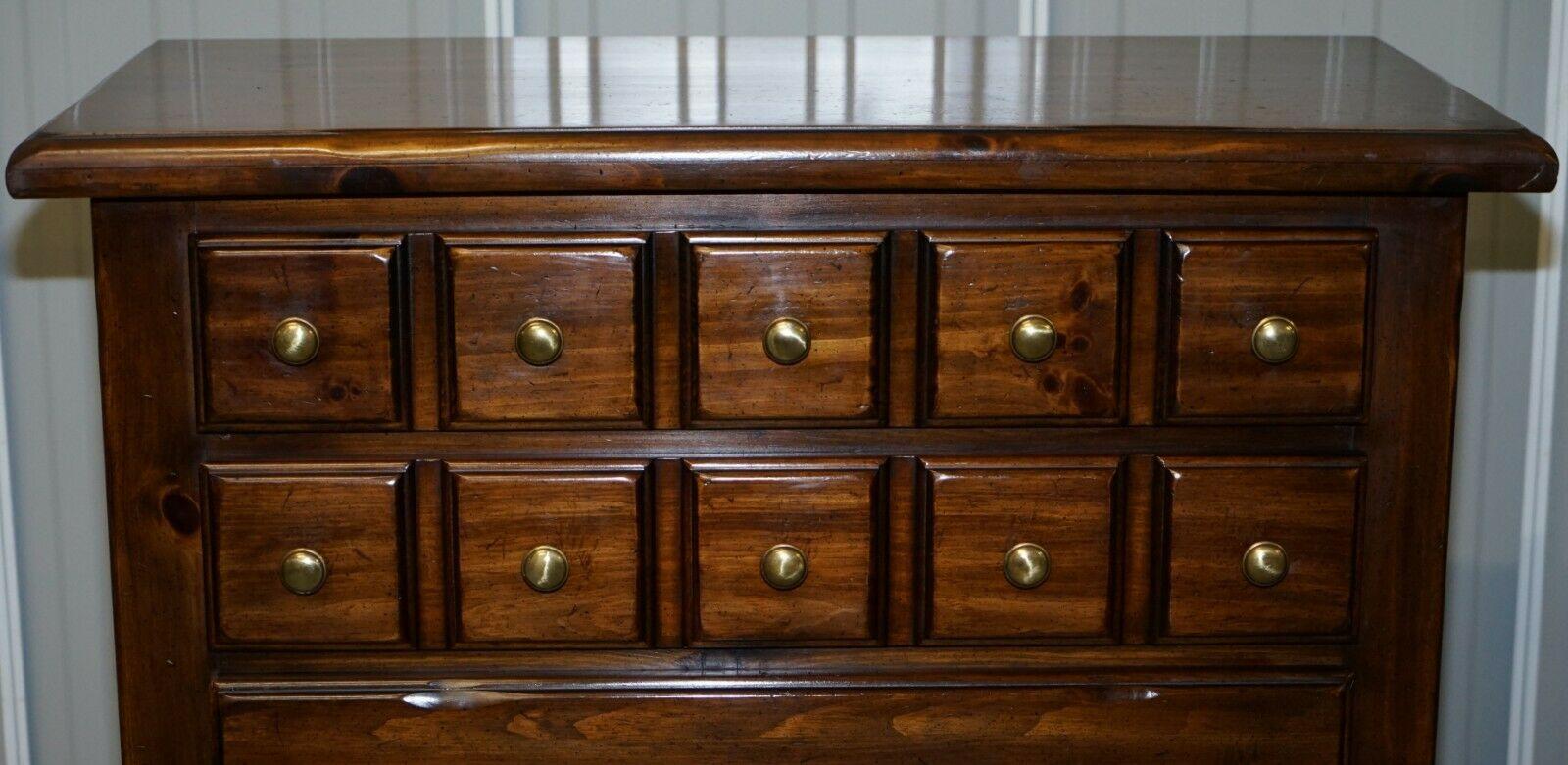 20th Century Thomasville Bank Chest of Drawers Solid Hard Wood Haberdashery Style For Sale