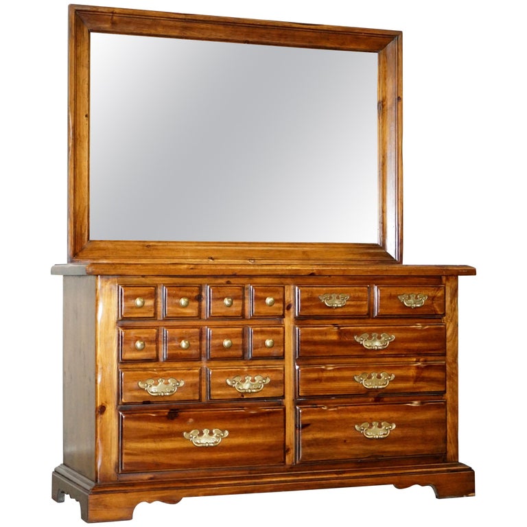 Thomasville Bank Chest Of Drawers With Large Mirror Dressing Table