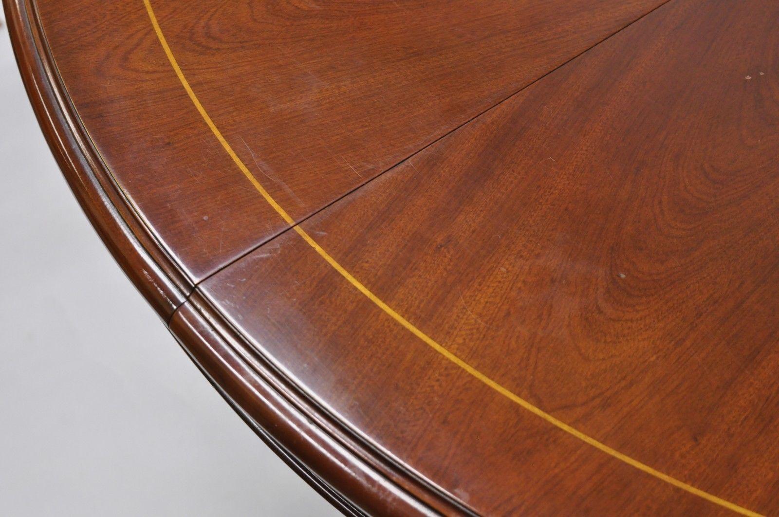 Thomasville Bogart Collection Round Mahogany Pedestal Base Dining Table w/ Leaf 2