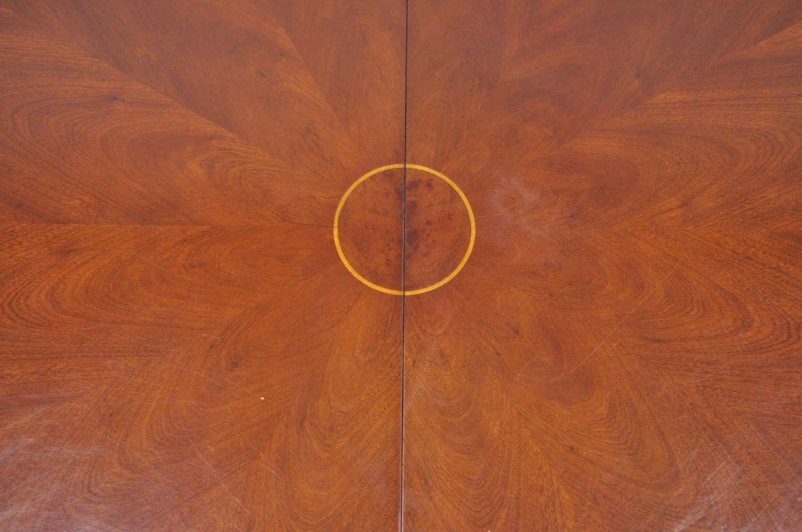 Empire Thomasville Bogart Collection Round Mahogany Pedestal Base Dining Table w/ Leaf