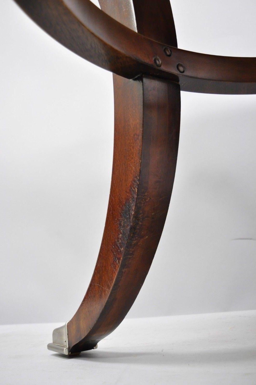 Contemporary Thomasville Bogart Collection Round Mahogany Pedestal Base Dining Table w/ Leaf