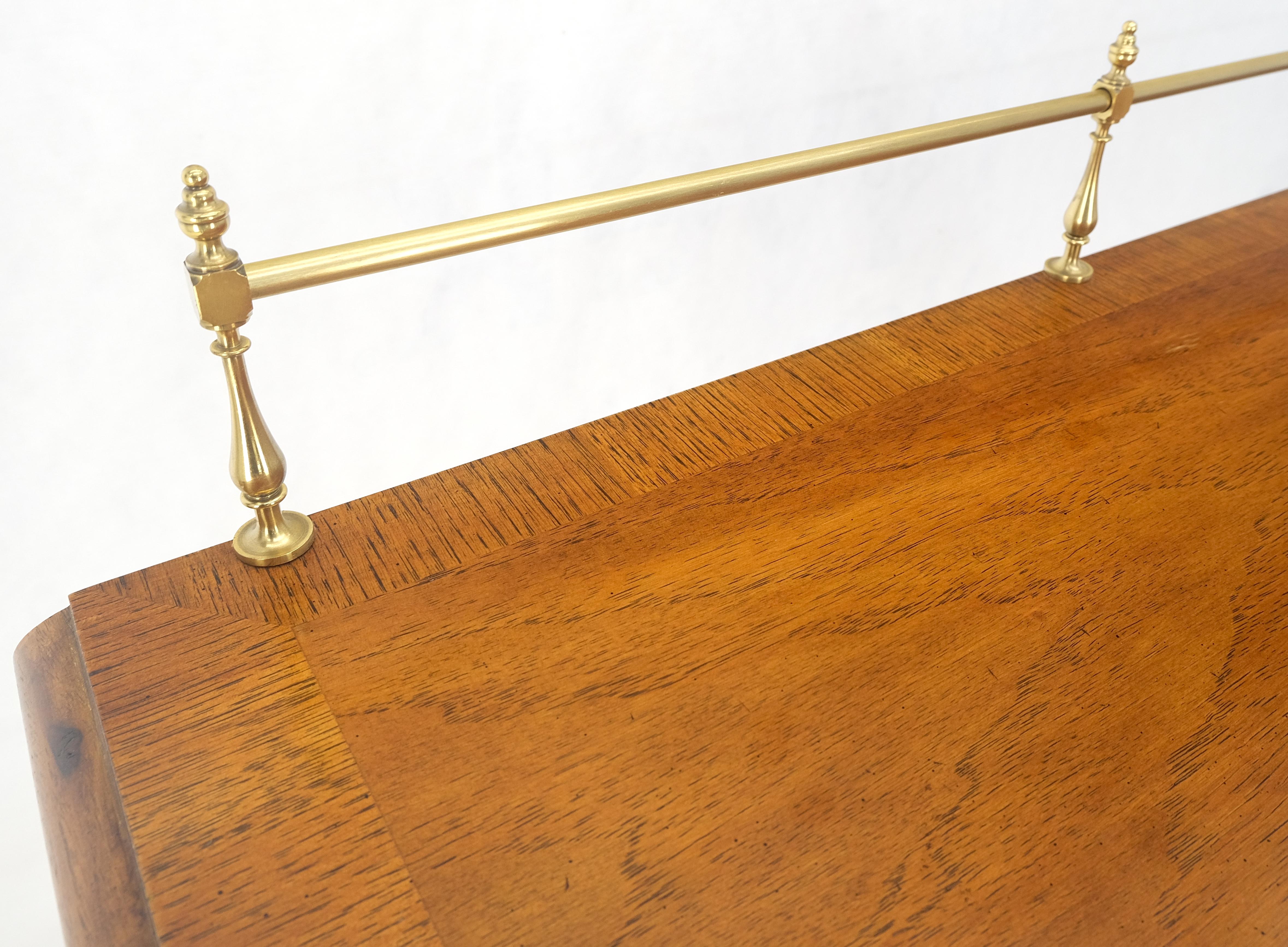 Thomasville Brass Gallery Back Banded Top Light Walnut Sideboard MINT For Sale 7