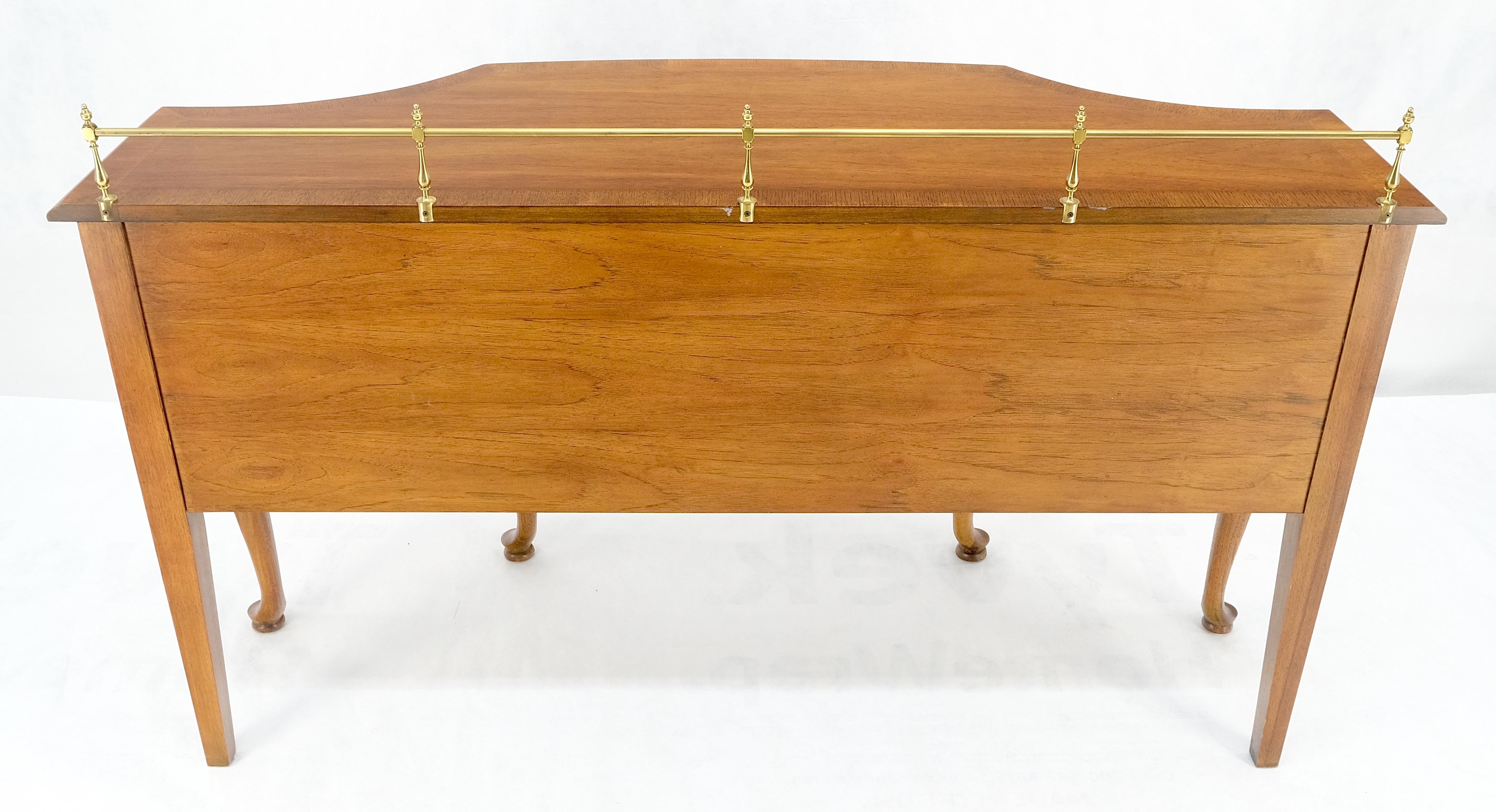 Thomasville Brass Gallery Back Banded Top Light Walnut Sideboard MINT For Sale 9