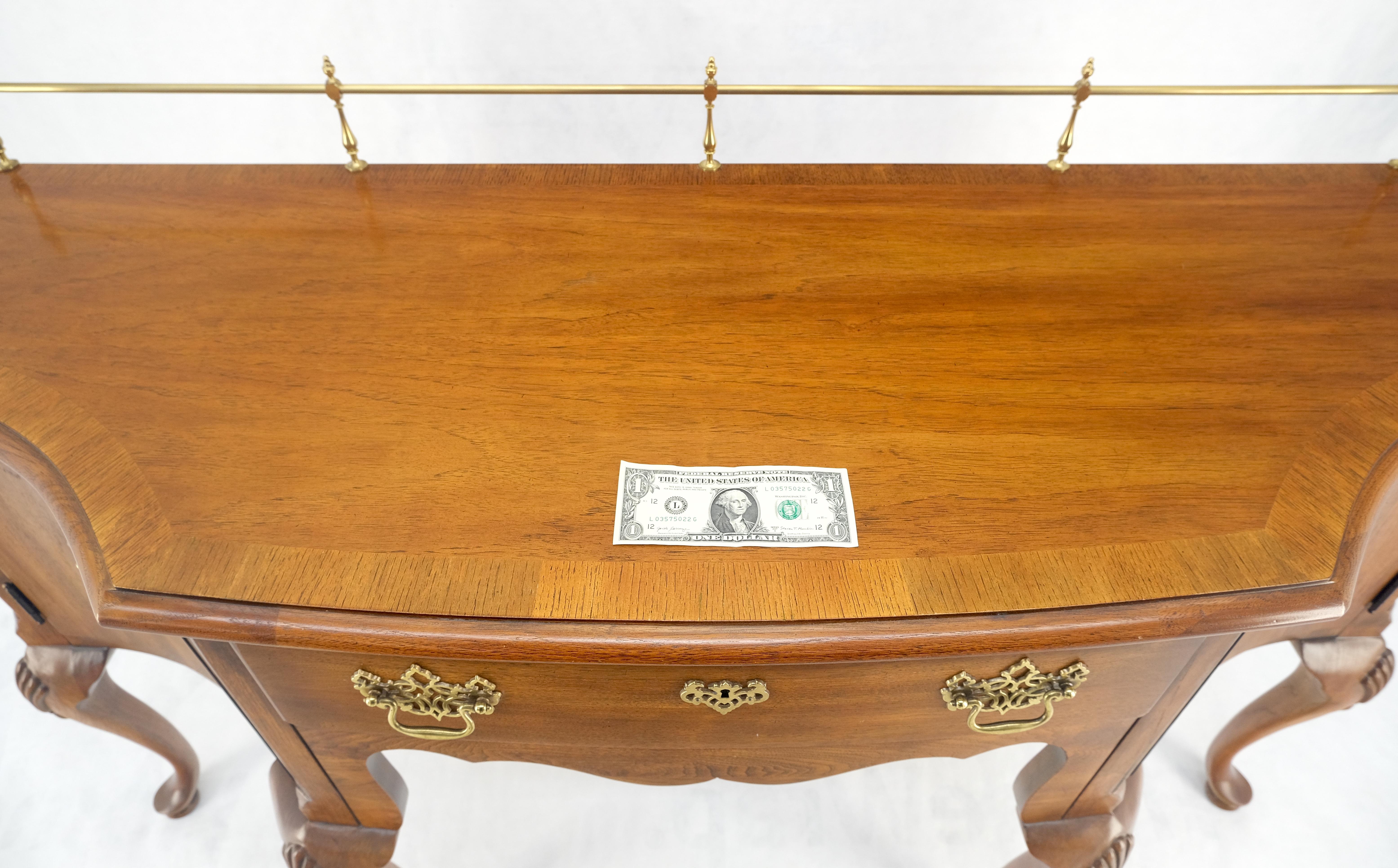 Thomasville Brass Gallery Back Banded Top Light Walnut Sideboard MINT For Sale 10
