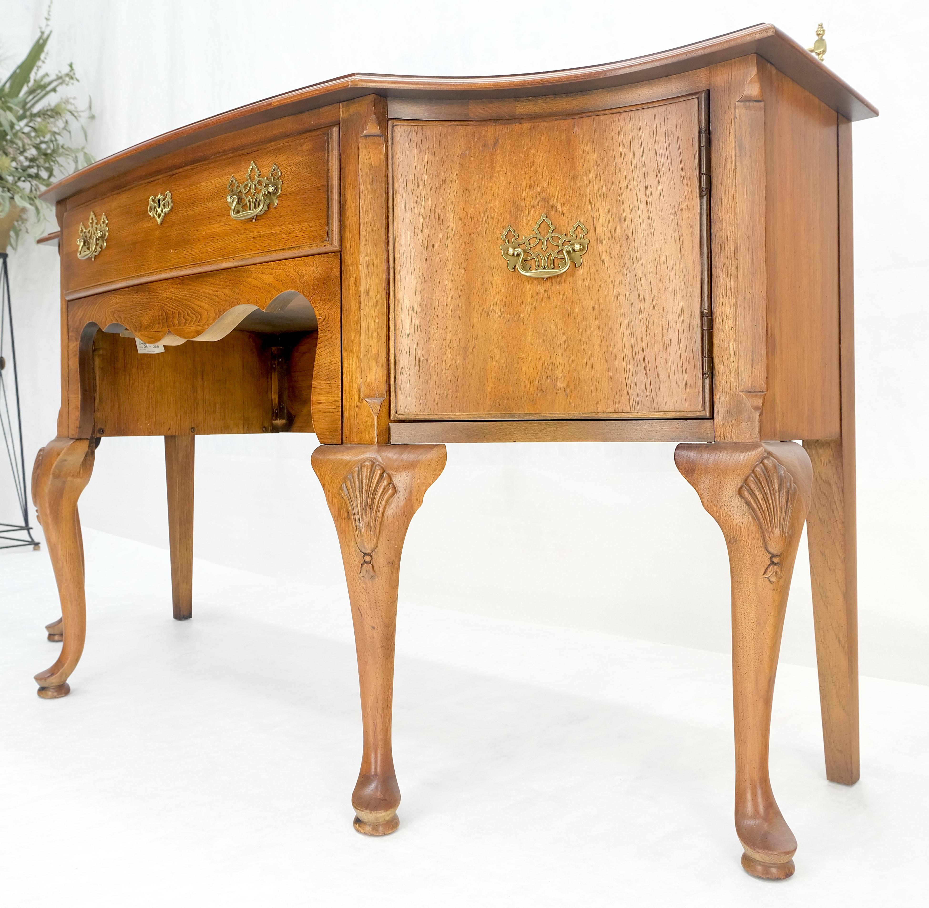 Thomasville Brass Gallery Back Banded Top Light Walnut Sideboard MINT For Sale 3
