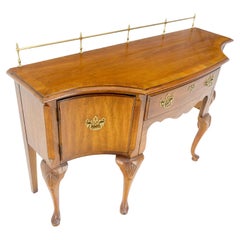 Thomasville Brass Gallery Back Banded Top Light Walnut Sideboard MINT