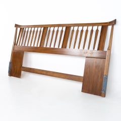 Thomasville Brutalist Mid Century Walnut King Headboard