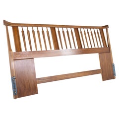 Thomasville Brutalist Mid Century Walnut King Headboard