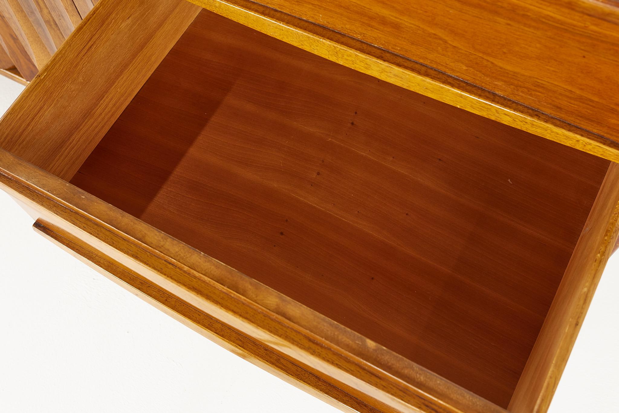 Thomasville Brutalist Mid Century Walnut Lowboy Dresser 6