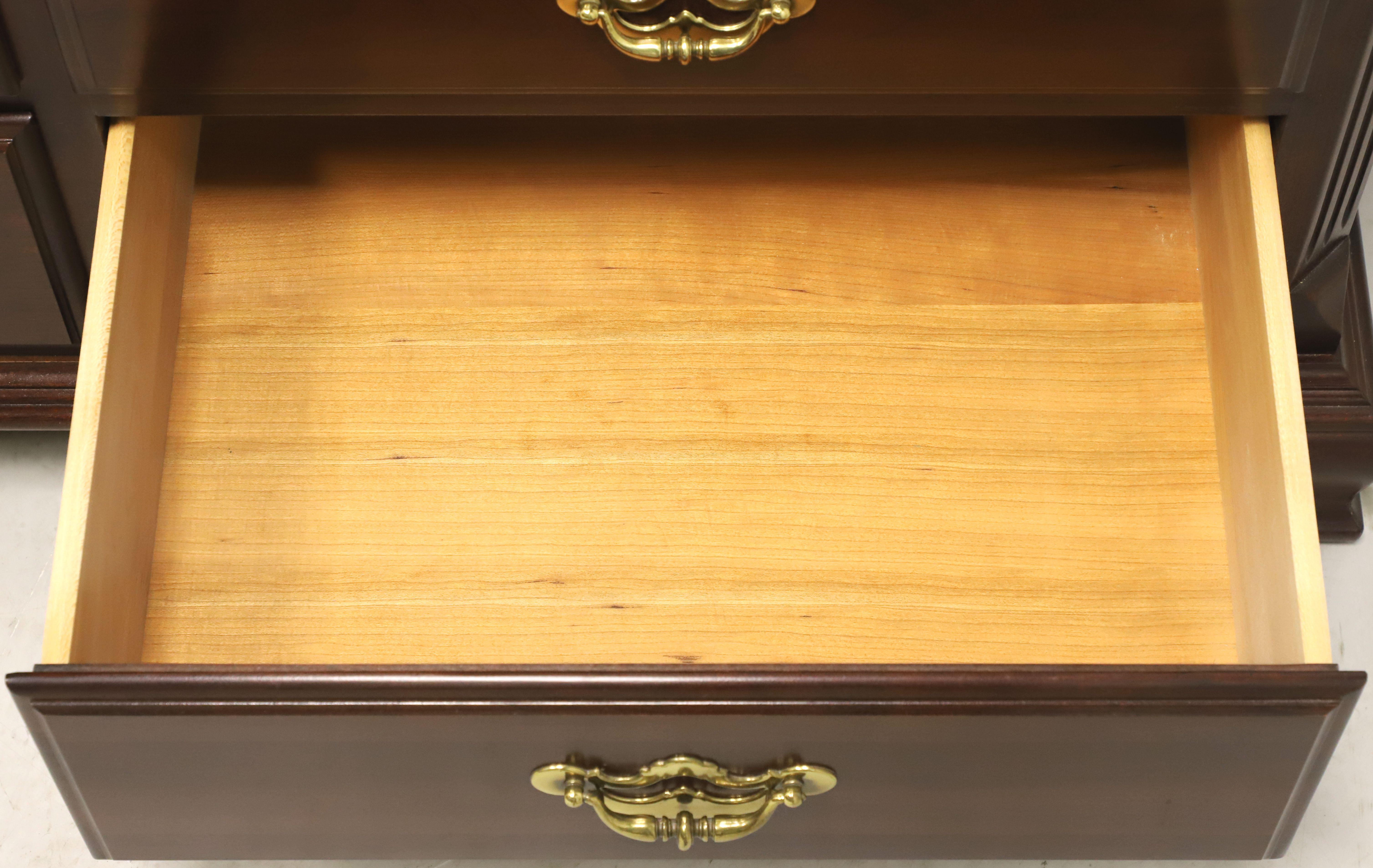 Brass THOMASVILLE Collectors Cherry Chippendale Triple Dresser