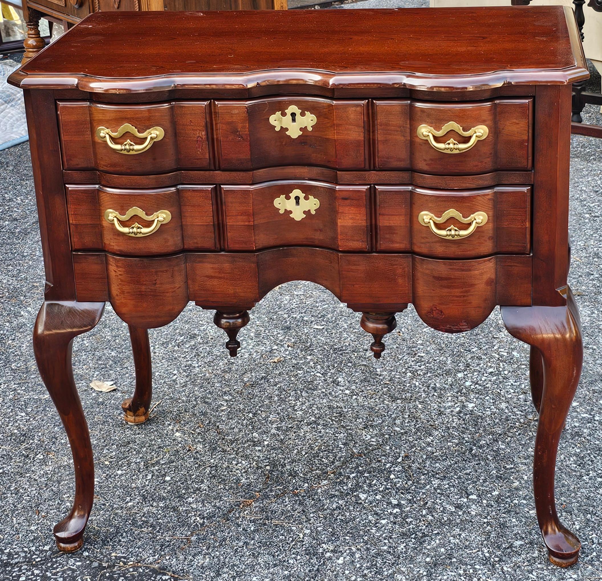 Thomasville Collector's Cherry Silver Anniversary Blockfront Lowboy For Sale 5