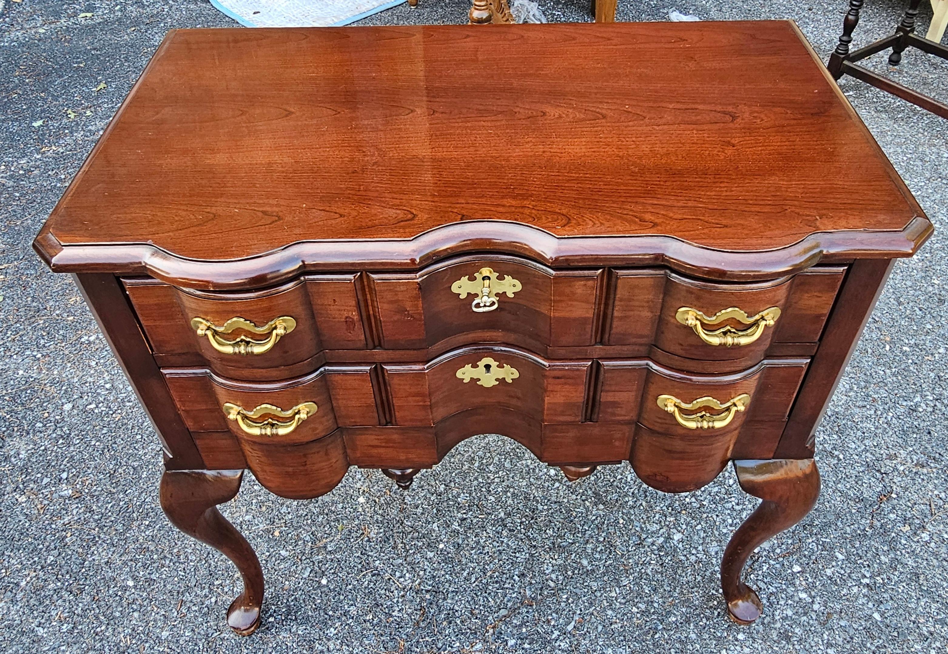 Thomasville Collector's Cherry Silver Anniversary Blockfront Lowboy For Sale 6