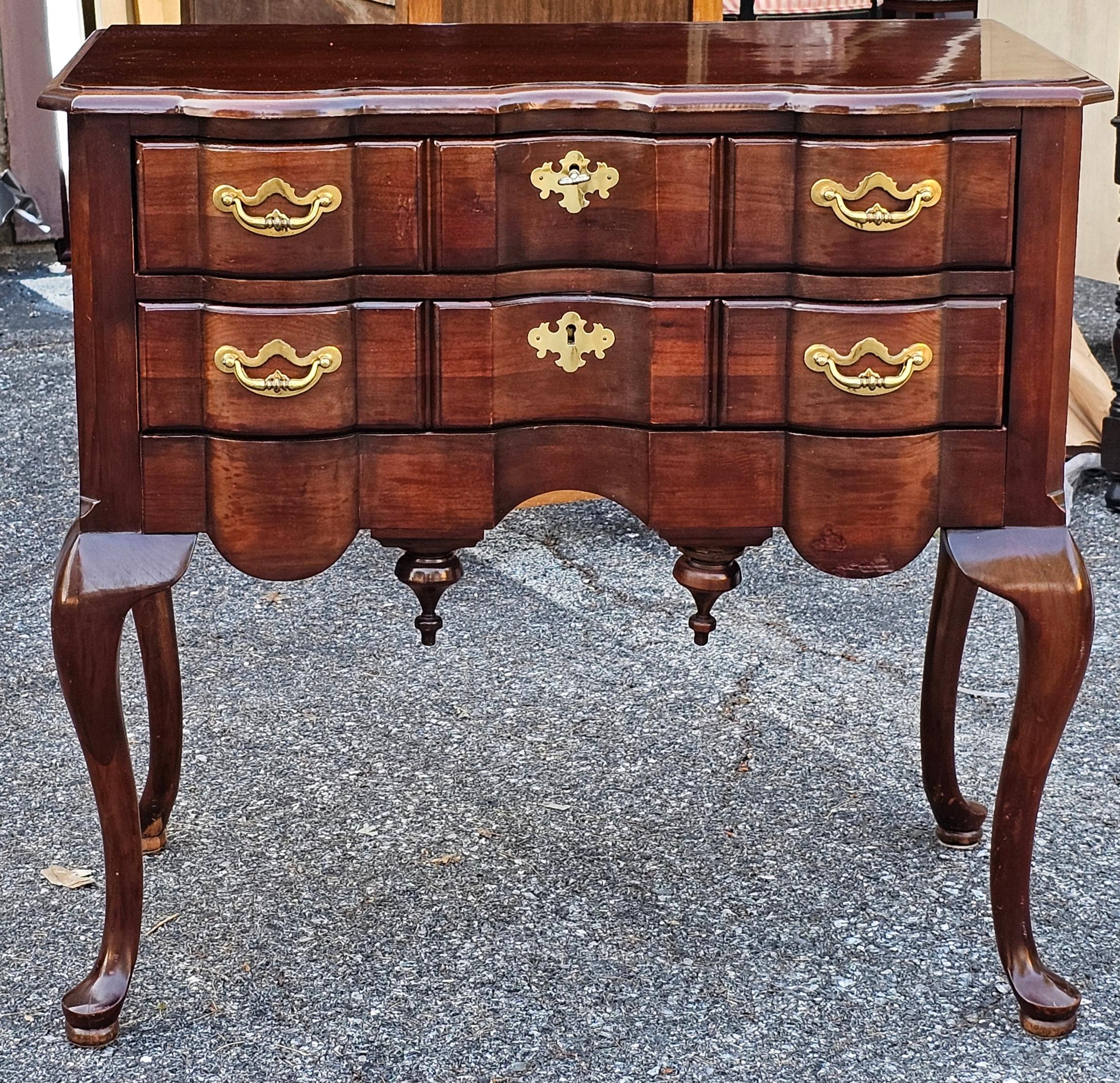 Carved Thomasville Collector's Cherry Silver Anniversary Blockfront Lowboy For Sale