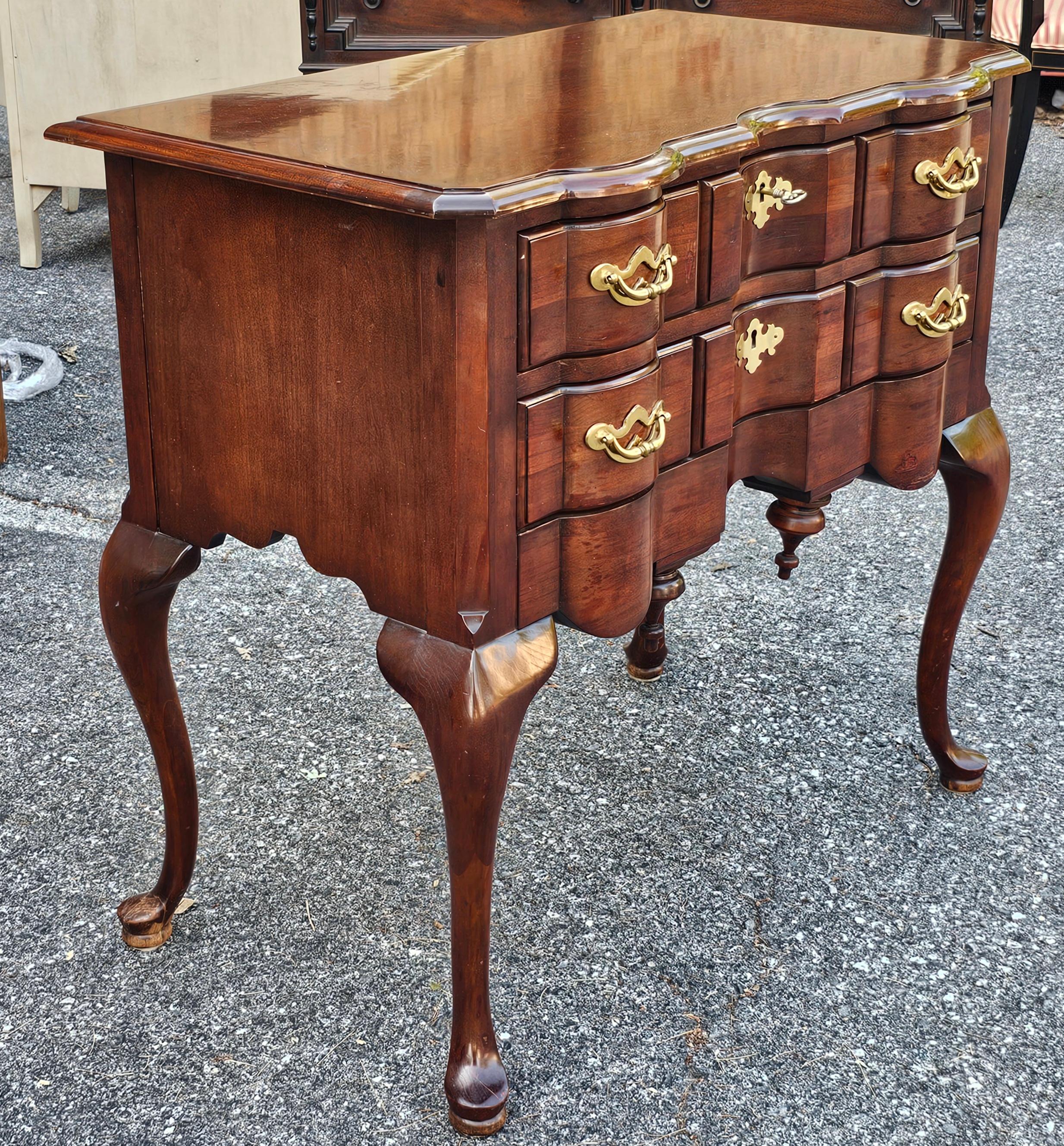 20th Century Thomasville Collector's Cherry Silver Anniversary Blockfront Lowboy For Sale