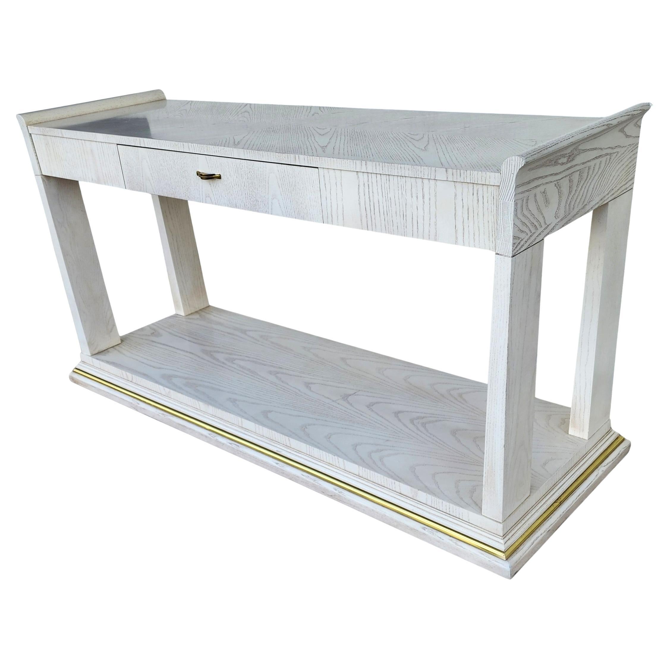 Thomasville Console Sofa Table Whitewash Beach House For Sale