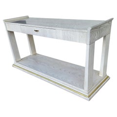 Thomasville Console Sofa Table Whitewash Beach House