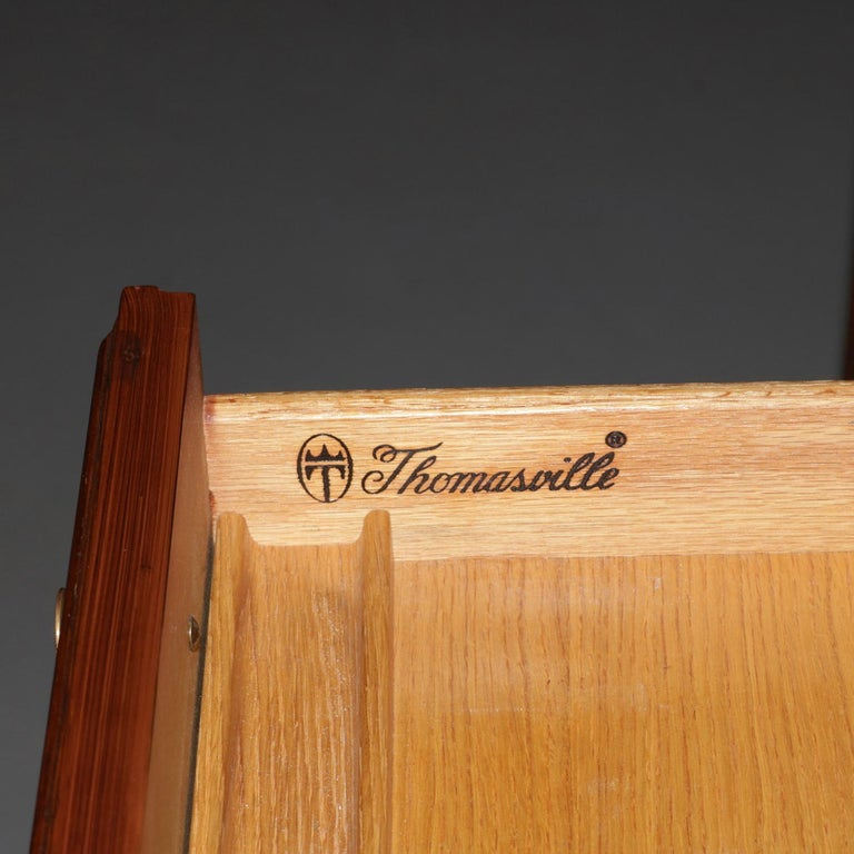 Thomasville Double Pedestal Oak Campaign Desk With Chair 20th