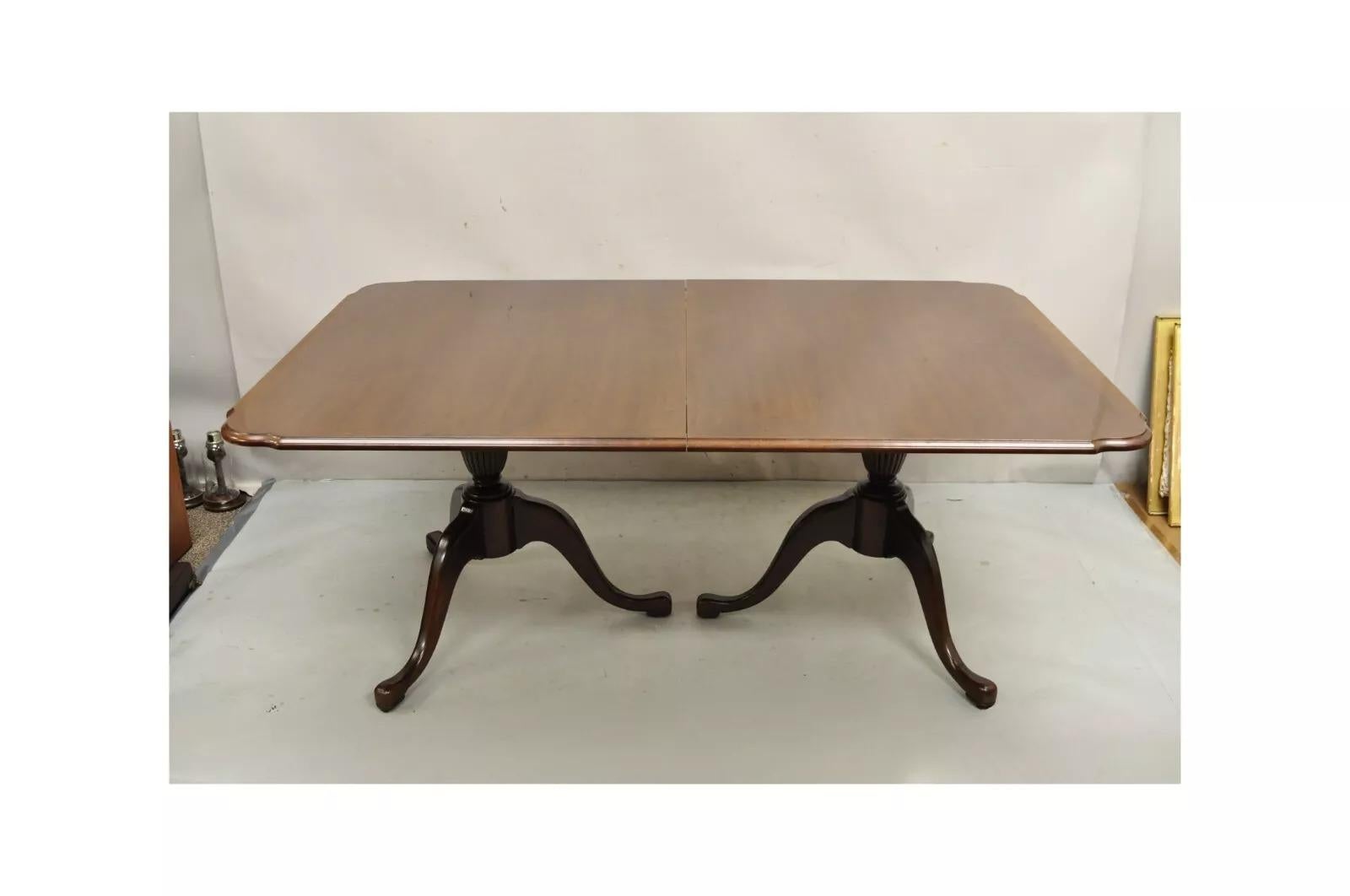 Thomasville Duncan Phyfe Mahogany Double Pedestal Base Dining Table w/2 leaves 5