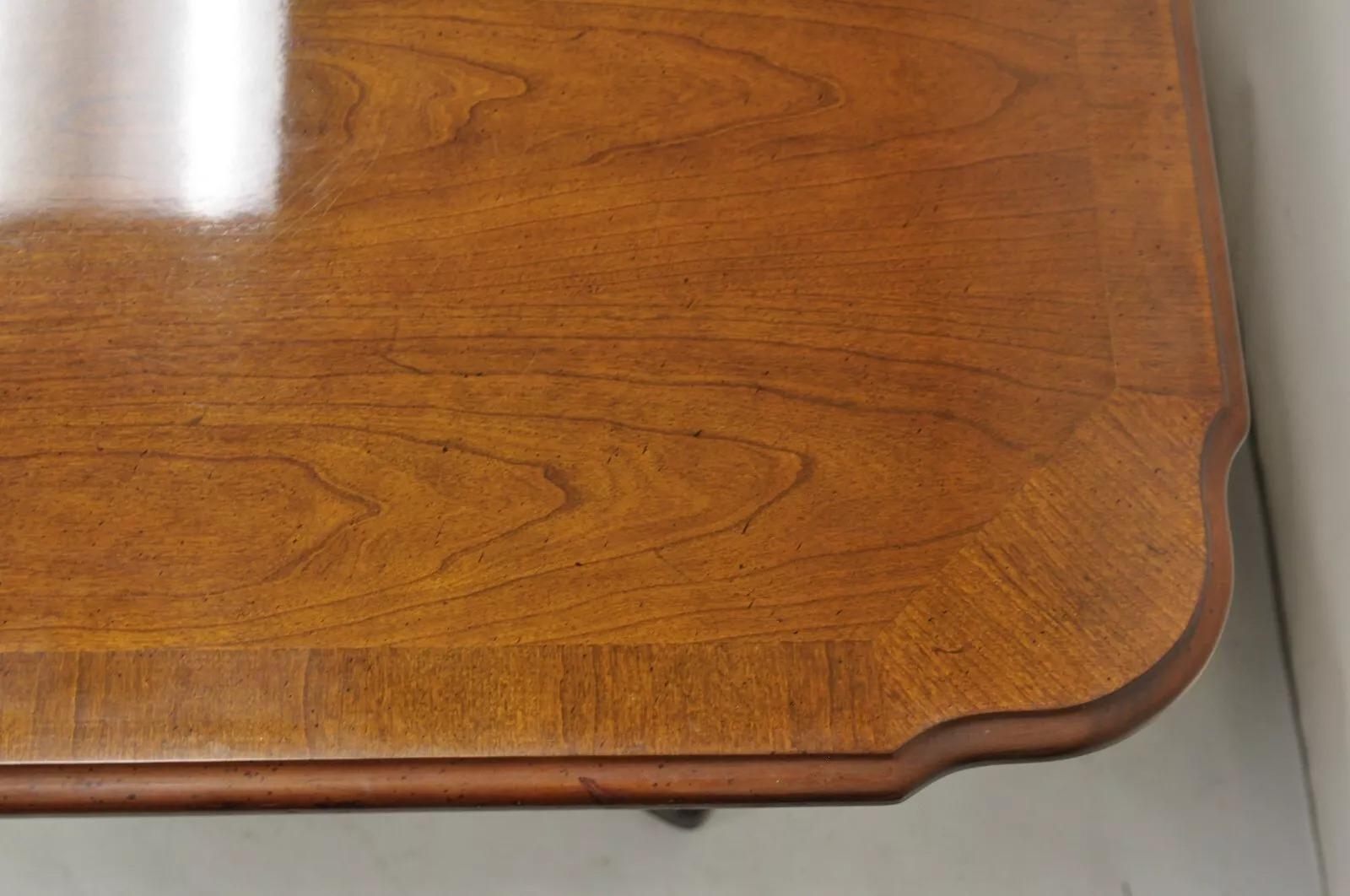 Queen Anne Thomasville Duncan Phyfe Mahogany Double Pedestal Base Dining Table w/2 leaves