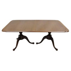 Thomasville Duncan Phyfe Mahogany Double Pedestal Base Dining Table w/2 leaves
