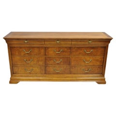 Thomasville Elysee French Country Burl Wood 12 Drawer Dresser Credenza