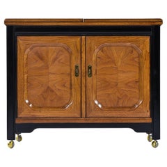 Thomasville Embassy Asian Modern Campaign Style Brass Accent Server Dry Bar