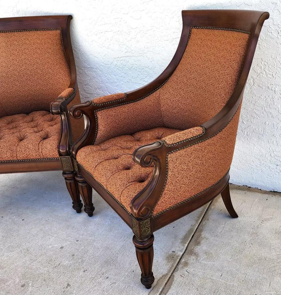 British Colonial Thomasville Ernest Hemingway Anson Accent Chairs