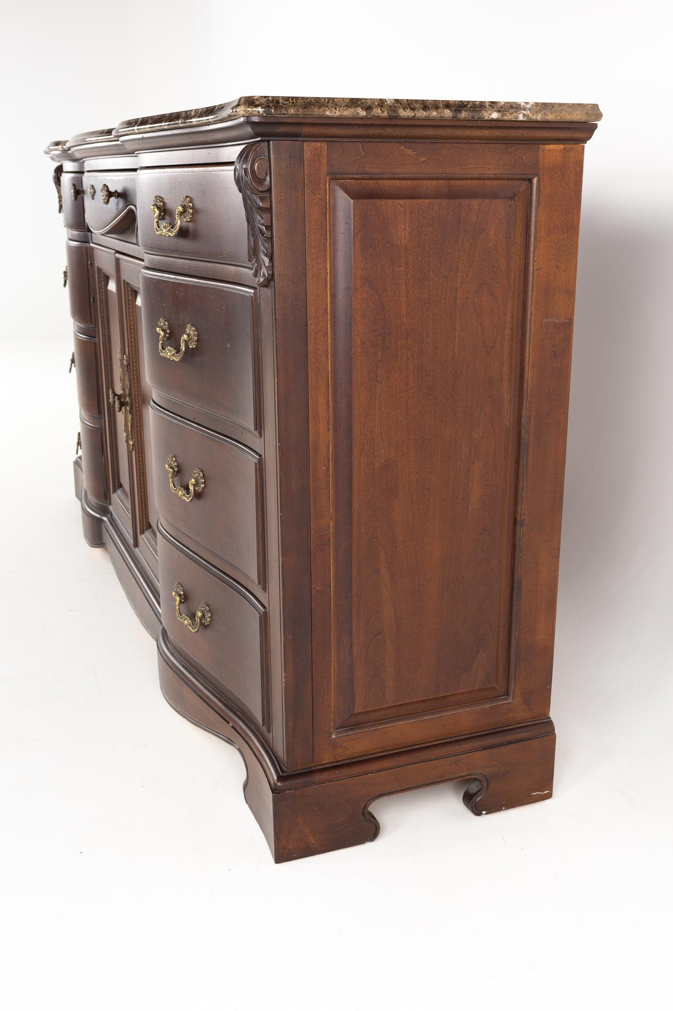 Modern Thomasville Ernest Hemingway Collection Marble Top 9 Drawer Dresser