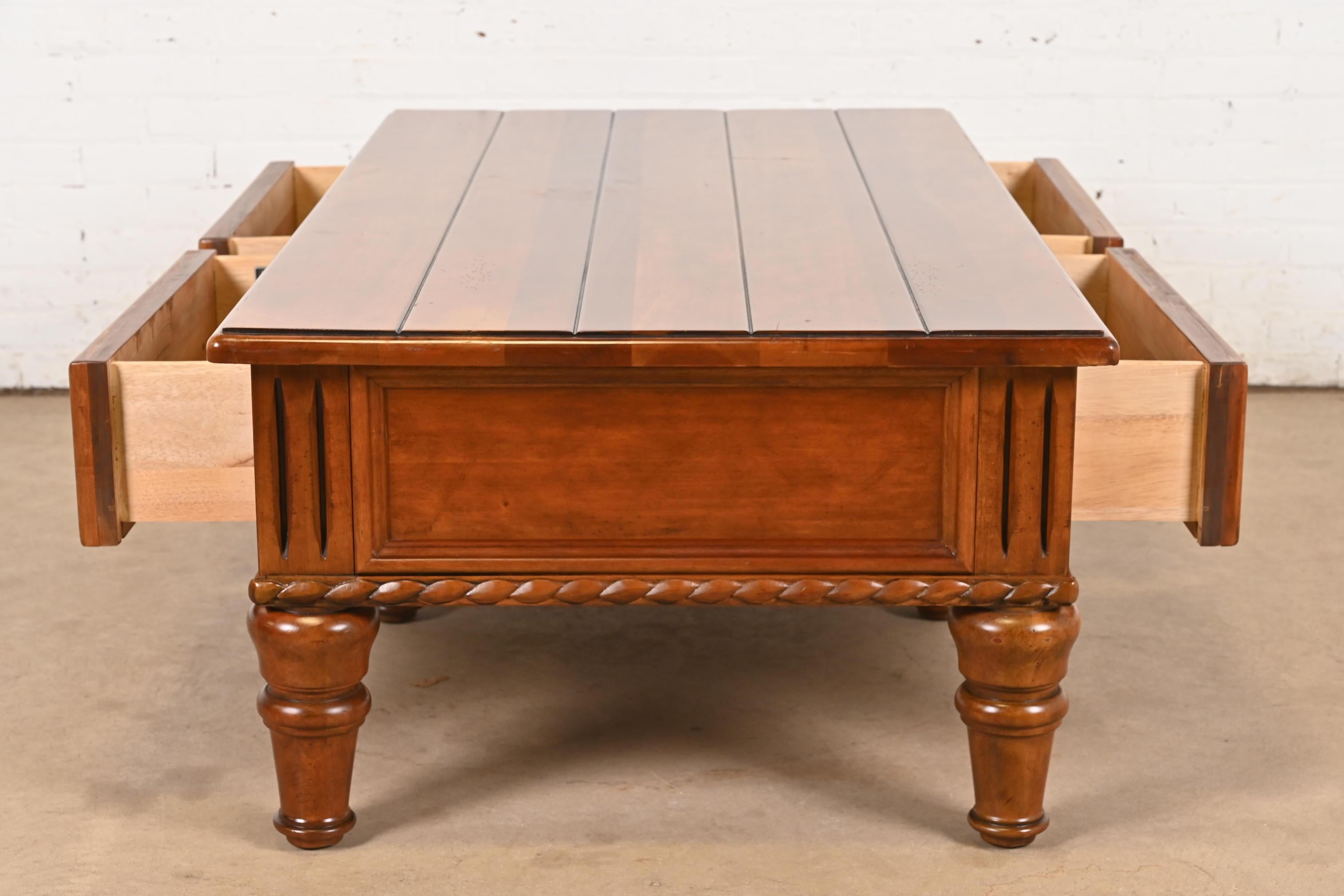 Thomasville Ernest Hemingway Collection Rustic European Maple Coffee Table For Sale 2