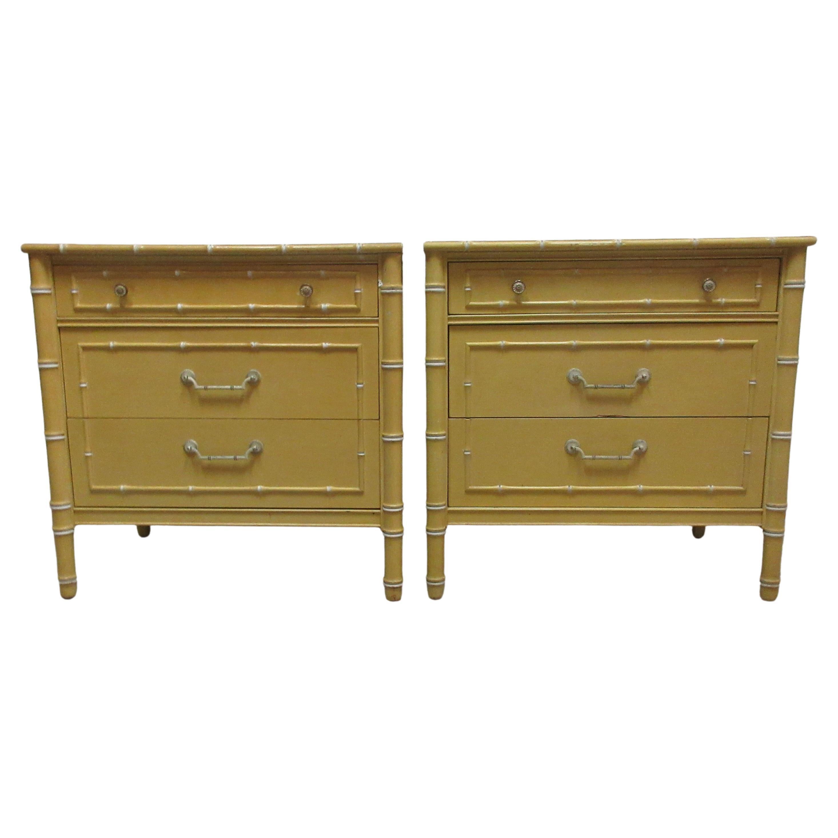 Thomasville Faux Bamboo Chest of Drawers For Sale