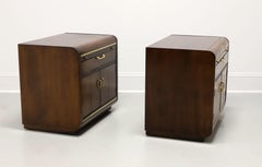 THOMASVILLE Founders Collection Walnut Post-Modern Nightstands - Pair