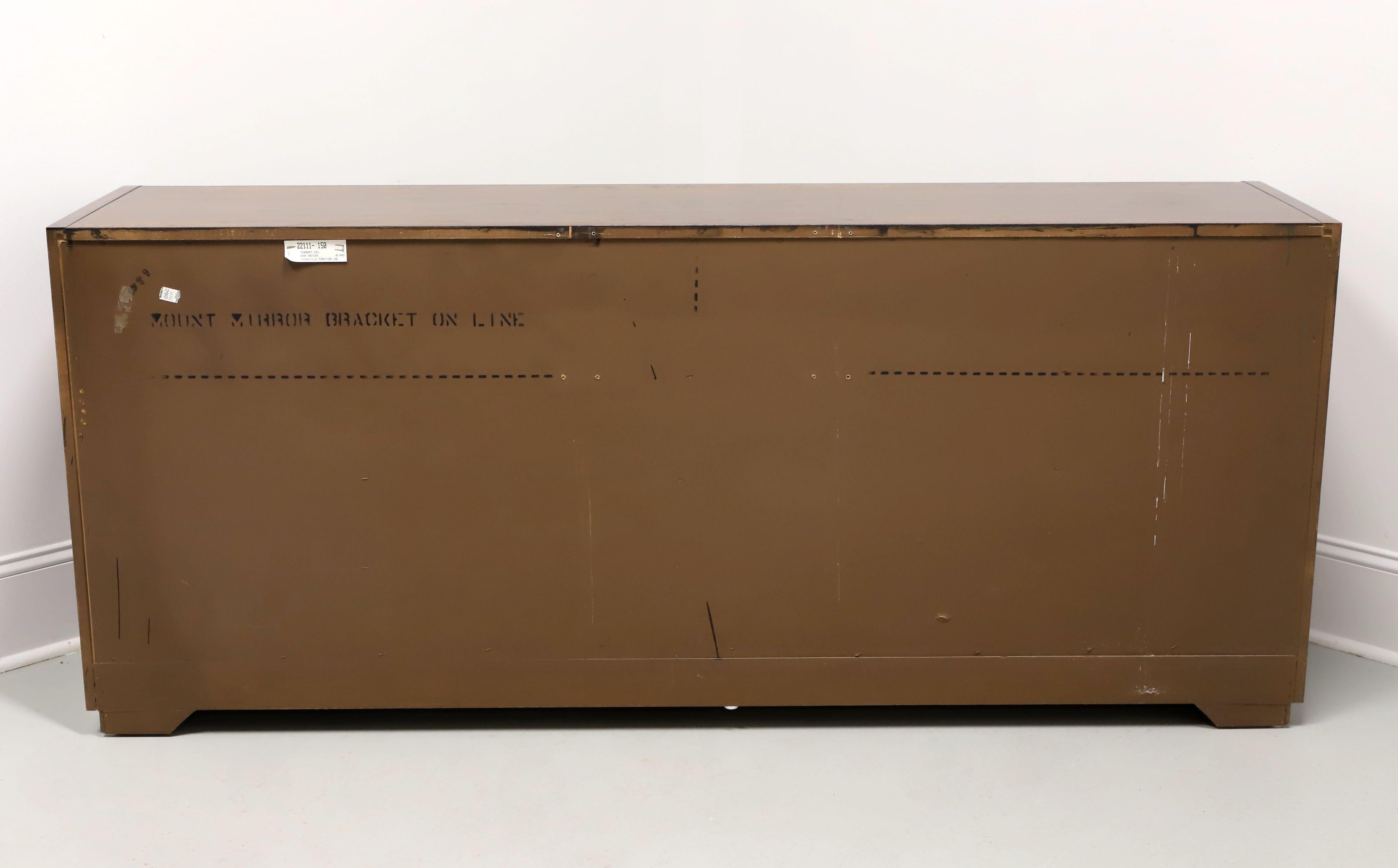 THOMASVILLE Founders Collection Walnut Post-Modern Triple Dresser In Good Condition For Sale In Charlotte, NC