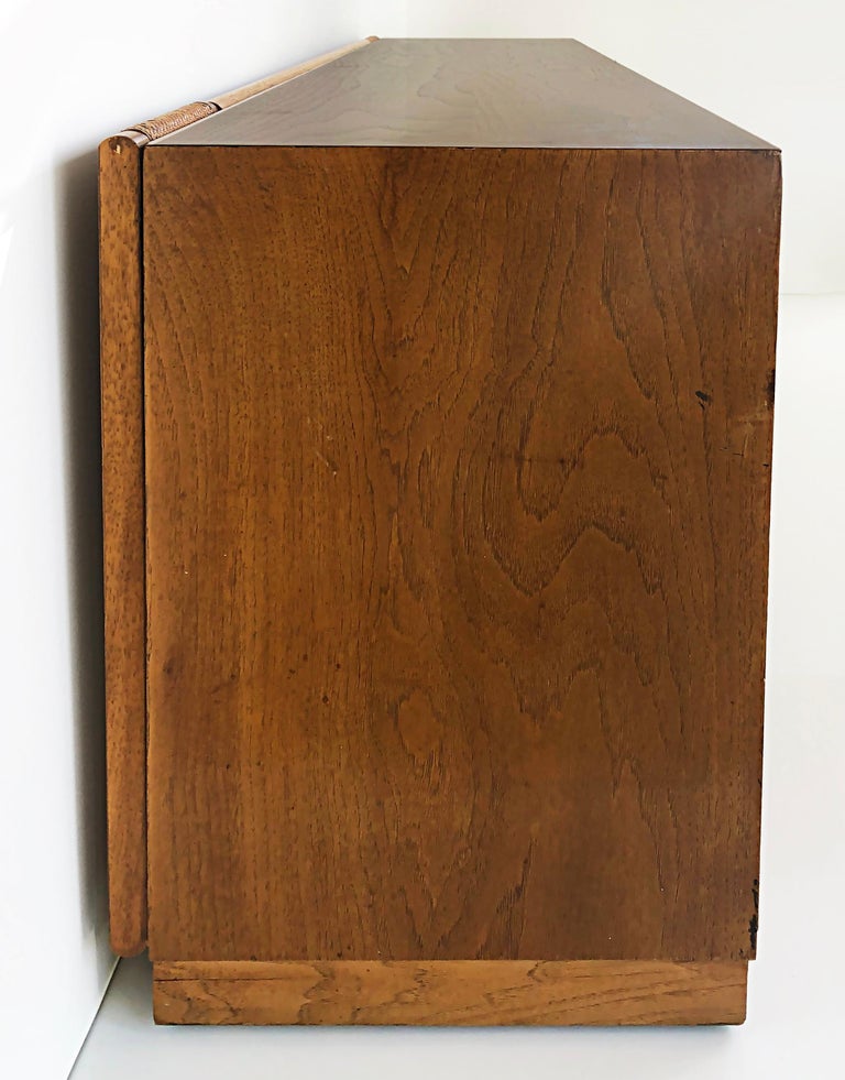 Thomasville Founders Woven Cane/Oak 7 Drawer Dresser with Shelves For