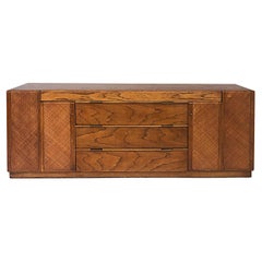 Thomasville Founders Woven Cane/Oak 7 Drawer Dresser with Shelves