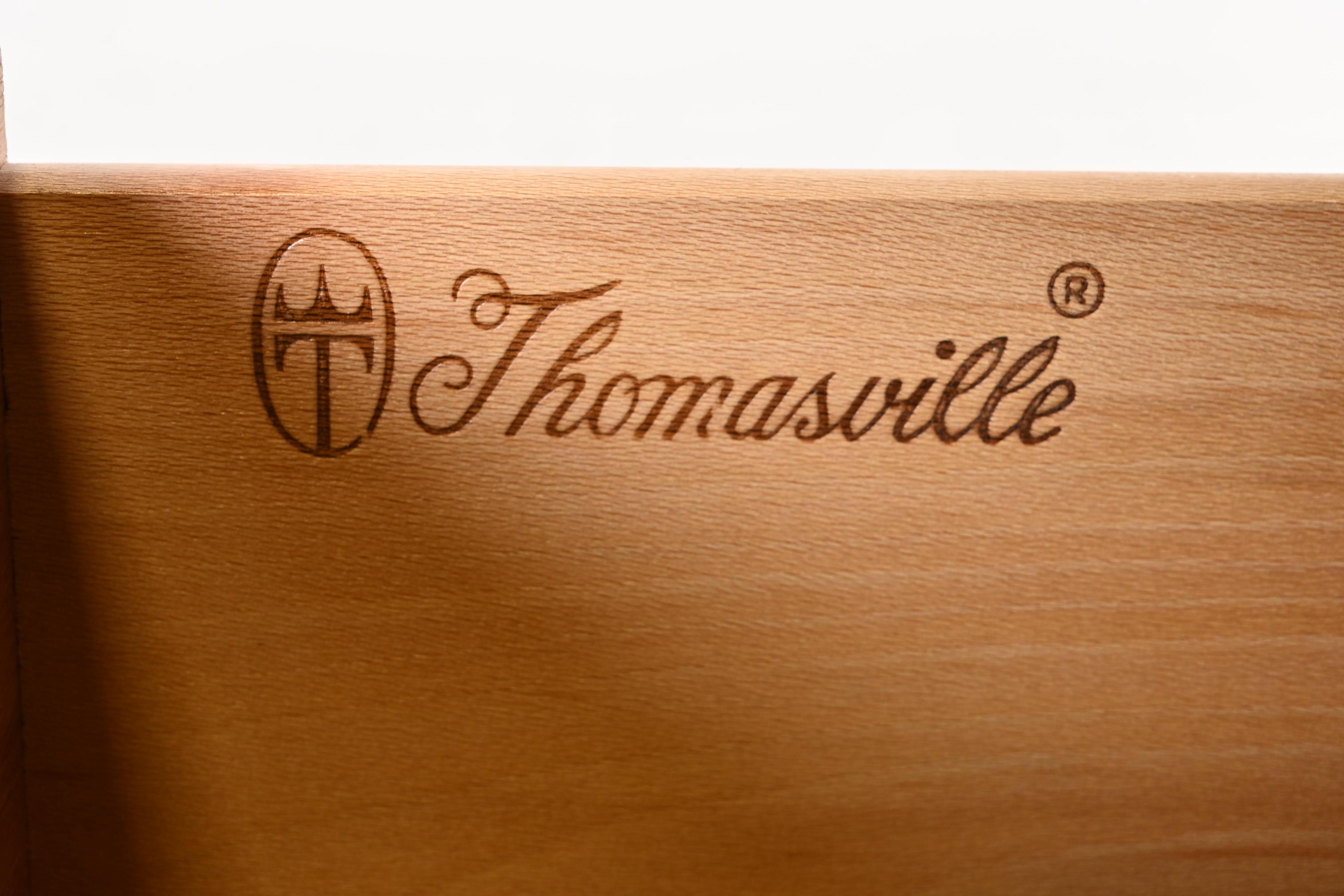 Thomasville French Louis Philippe Burlwood Marble Top Four-Drawer Dresser Chests For Sale 1