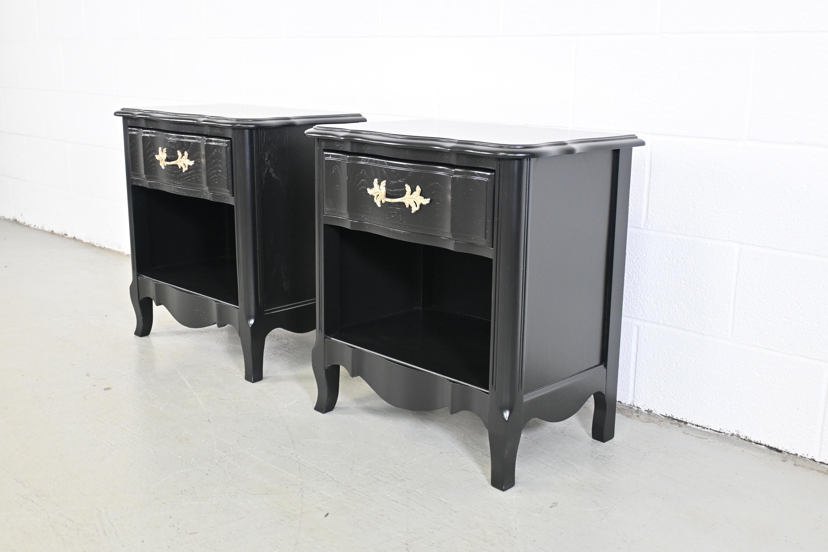 pair of black nightstands