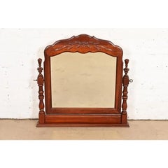 Thomasville Provincial Francés Tallado Madera de Cerezo Tapa de la Cómoda Vanidad Swing Espejo