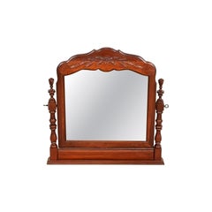 Thomasville Provincial Francés Tallado Madera de Cerezo Tapa de la Cómoda Vanidad Swing Espejo